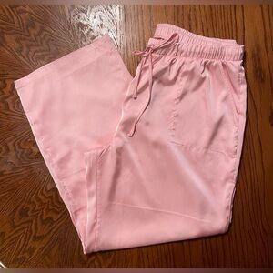 Muk Luks Women's Ballerina Pink Satin Pants w/ Patch Pockets NWOT Size 1X